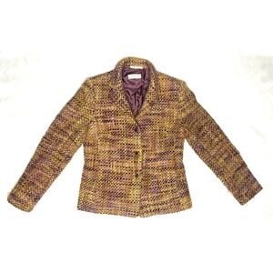 Bernard Zins Paris Jacket Women's Size 6 Wool Multicolored France Coat